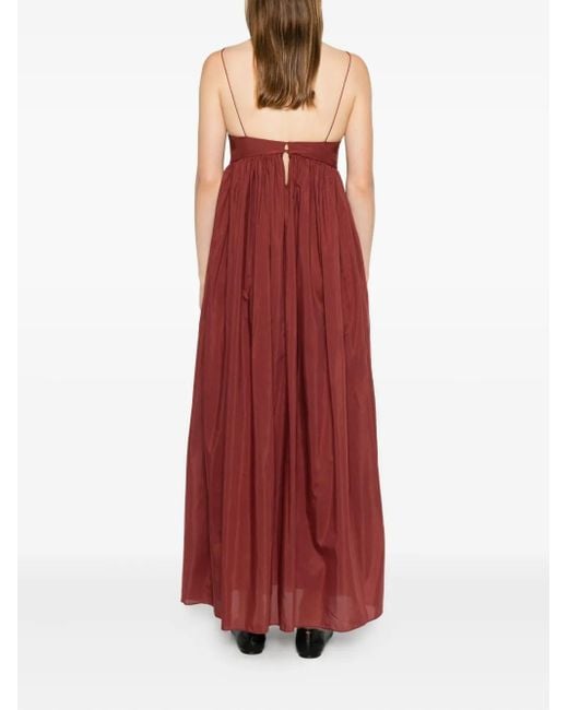 Matteau Red Voluminous Bralette Midi Dress