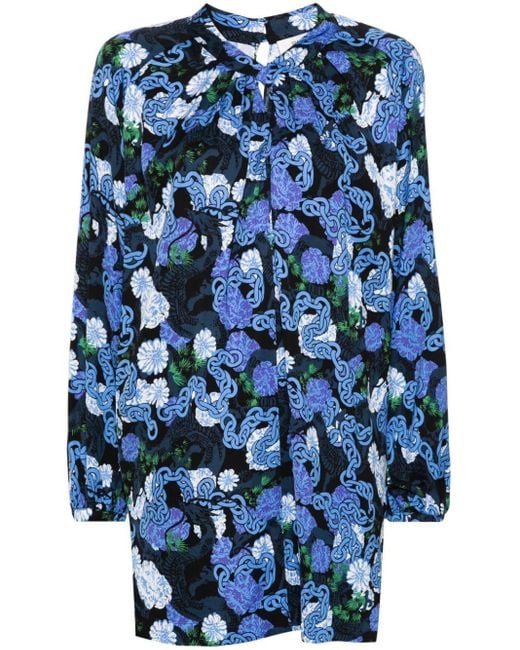 Diane von Furstenberg Blue Silka Mini Dress