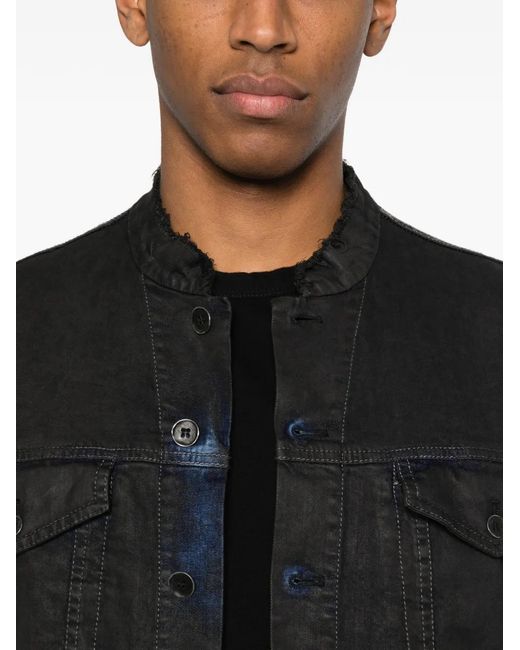 Masnada Black Button Zipped Skirt Jacket for men