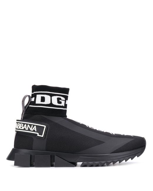 Zapatillas estilo calcetín con logo Dolce & Gabbana de hombre de color Black