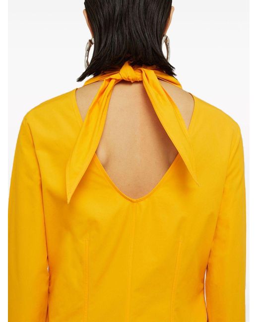 Robe mi-longue à taille nouée Jil Sander en coloris Yellow