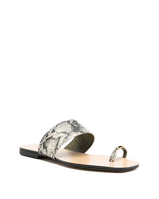 MARIA LUCA White Toe-Ring Sandals