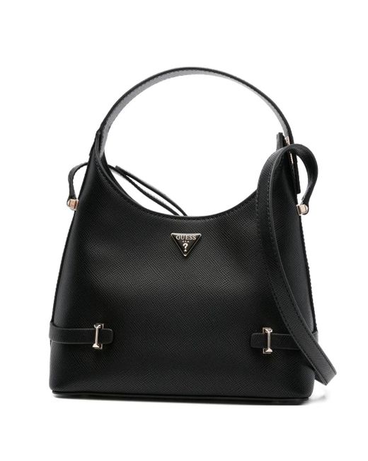 Guess テクスチャード ショルダーバッグ Black