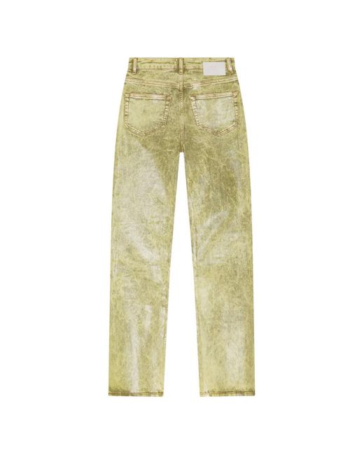 Ganni Yellow Foil Flared Jeans