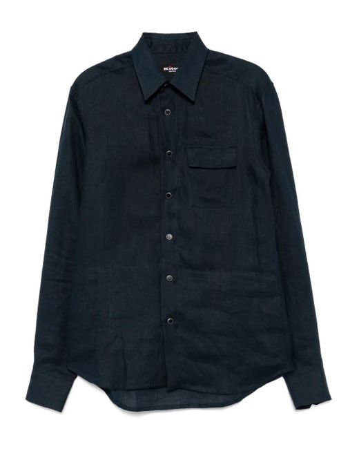 メンズ Kiton リネンシャツ Blue