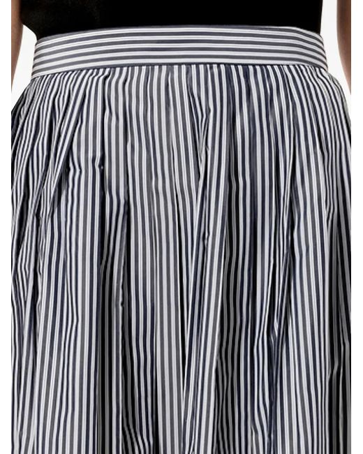 Balenciaga Blue Striped Pleated Skirt