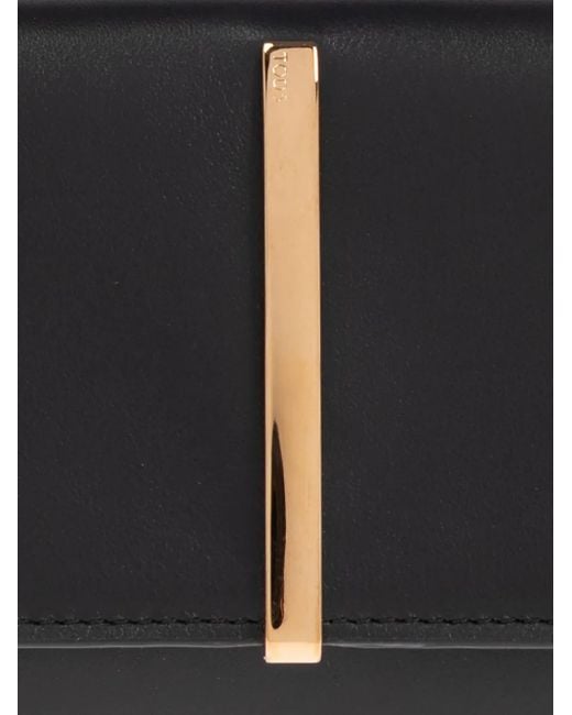 Tod's Black Engraved-Logo Leather Wallet