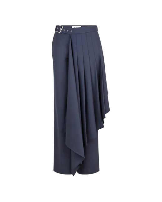 Monse Blue Detachable-Skirt Overlay Tailored Trousers