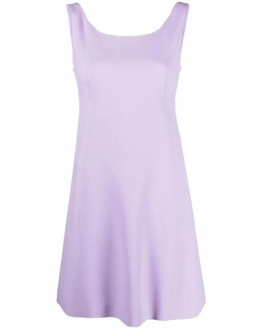 Moschino Purple Heart-Button Pleated Mini Dress