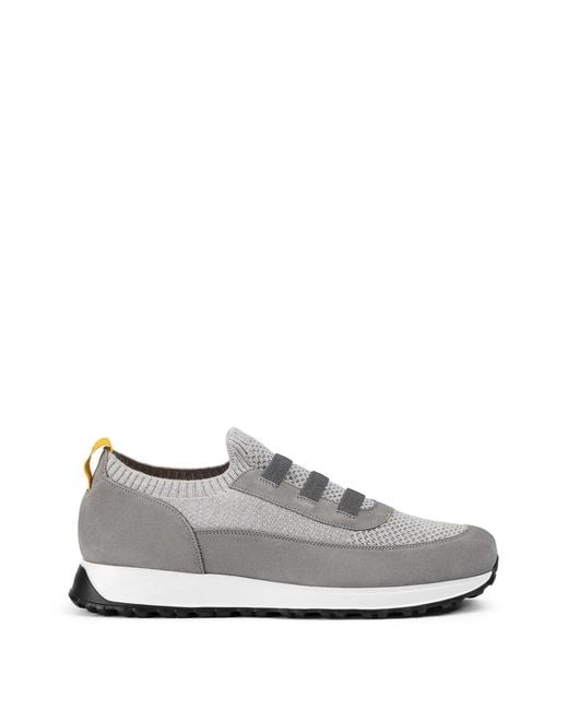 Doucal's White Baskets En Daim À Empiècements for men