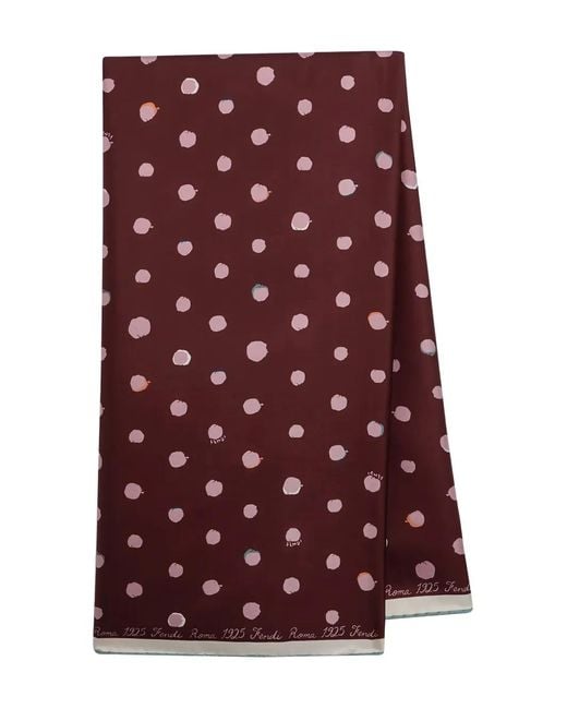 Fendi Purple Falena Dots Foulard Scarf