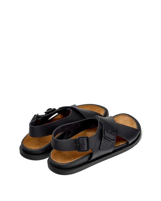 Camper White Lluc Buckled Crossover-Strap Sandals