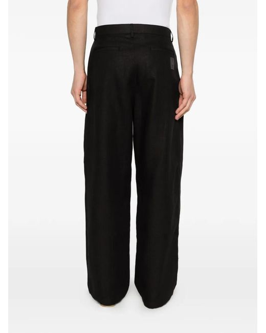 Arte' Black Straight Trousers for men