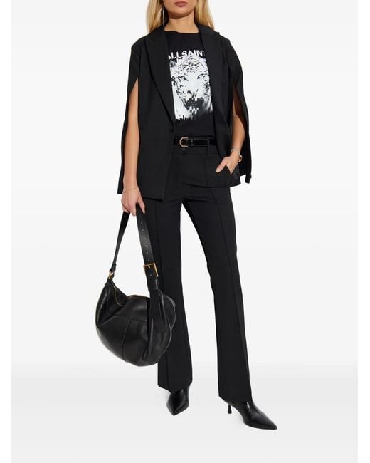 AllSaints Black Double-Breasted Blazer