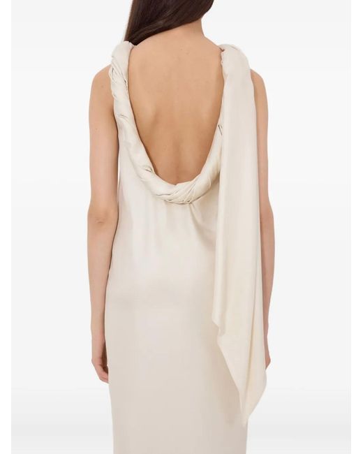 Loulou de Saison White Collared Scarf Midi Dress