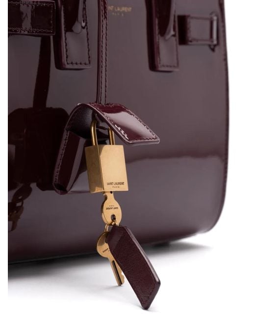 Saint Laurent Purple Sac De Jour Tote Bag