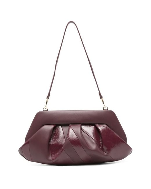 THEMOIRÈ Purple Tia Ruched Clutch Bag