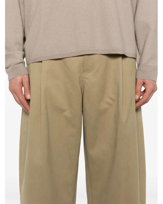 Studio Nicholson Natural Pleat-Detail Trousers for men