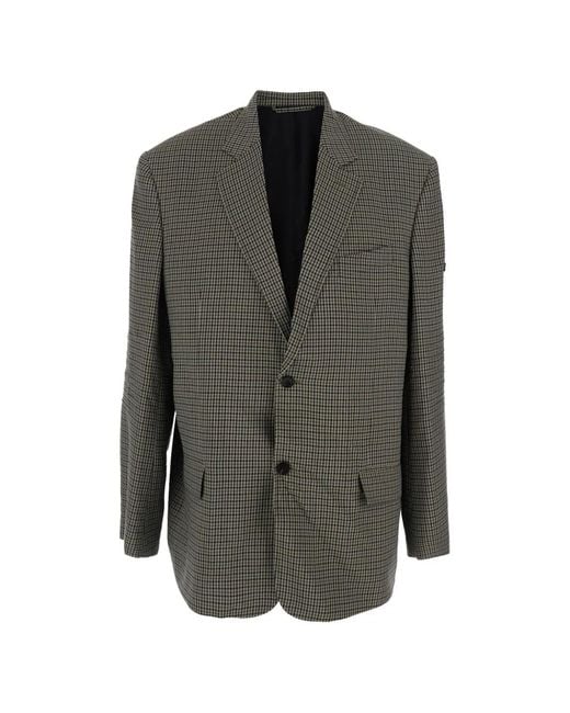 Balenciaga Gray Checked Blazer for men