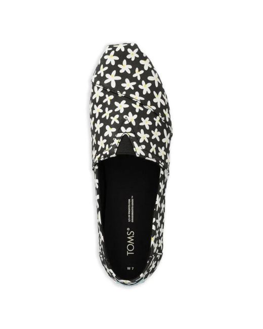 TOMS White Floral-Pattern Flat Espadrilles