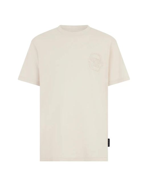 Philipp Plein White Round-Neck Monogram T-Shirt for men