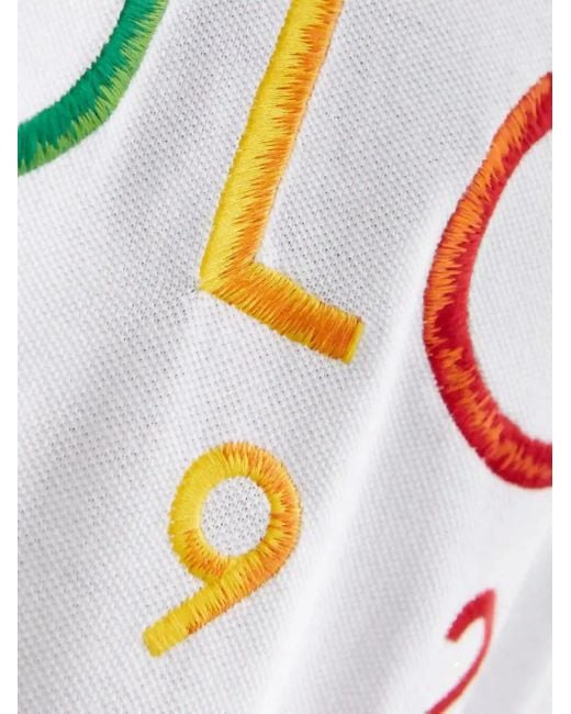 Polo Ralph Lauren White Logo-Embroidered Short-Sleeve Polo Shirt for men