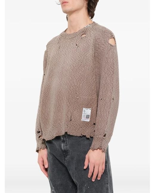 Maison Mihara Yasuhiro Natural Sun Faded Like Distressed-Effect Sweater for men