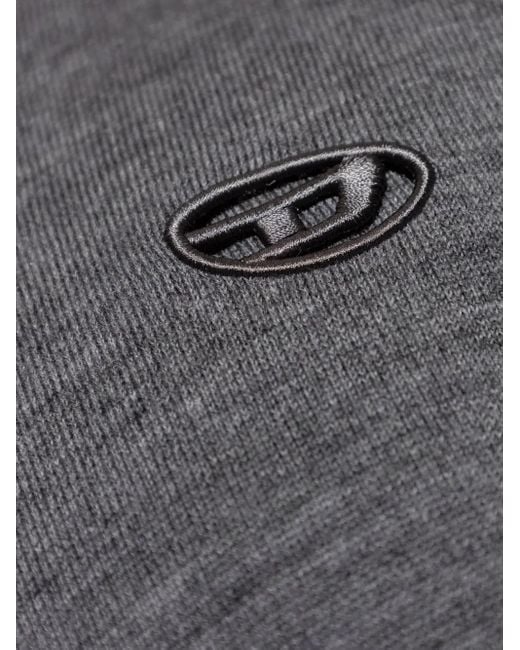 DIESEL Gray Buttoned V-Neck Cardigan for men