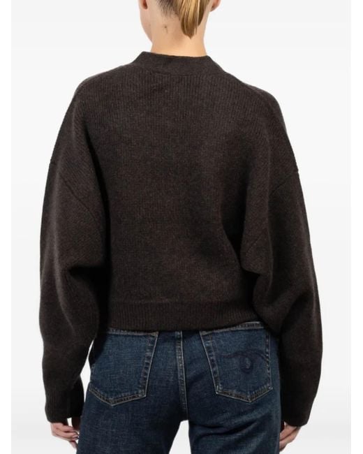 LeKasha Black Stehkragen-Cardigan mit Knöpfen