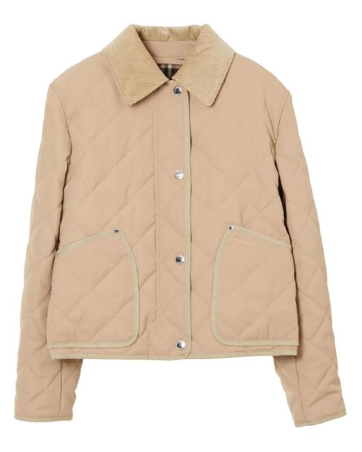 Burberry Gewatteerd Jack Met Puntkraag in het Natural