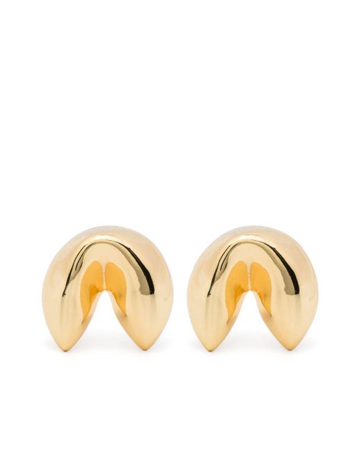 Maje Metallic Fortune-cookie Stud Earrings