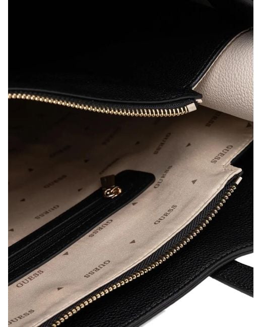 Guess Black Logo Charm Tote Bag