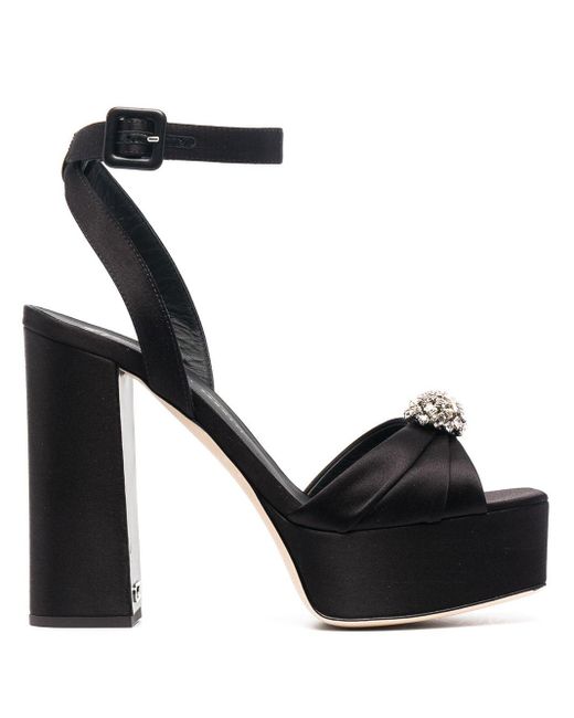 black satin sandals