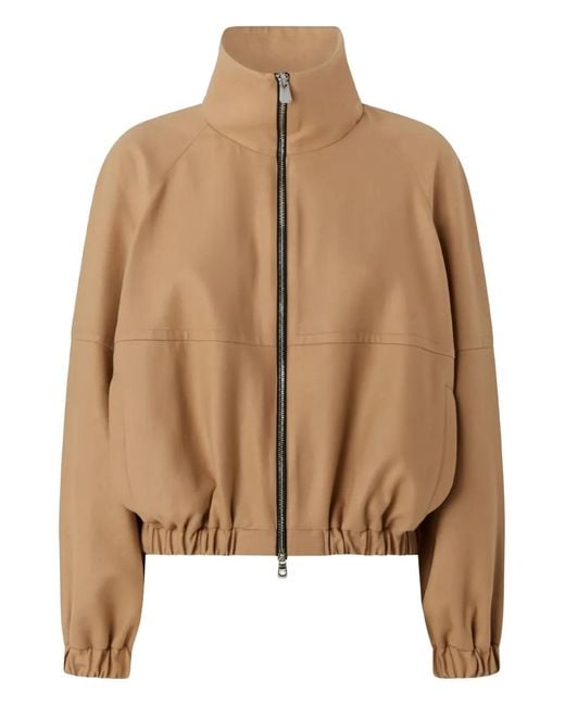 Pinko Brown Funnel-Neck Jacket