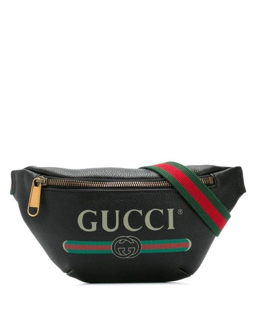 Riñonera con estampado del logo Gucci de hombre de color Black