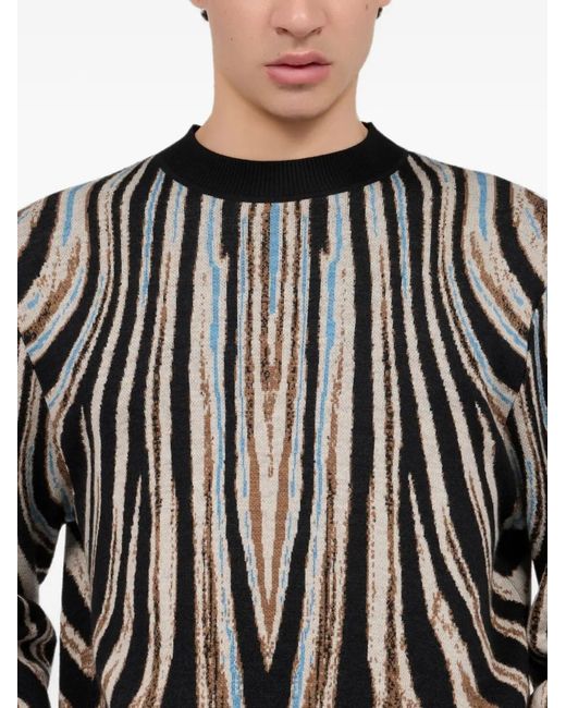 Roberto Cavalli Black Tiger-Print Sweater for men