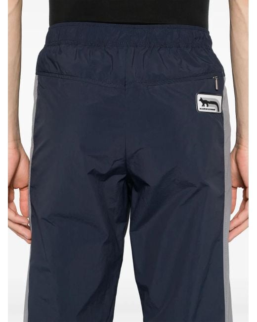 Maison Kitsuné Blue Colour-Block Track Pants for men