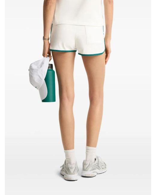 Sporty & Rich White Crown Tennis Logo-Embroidered Shorts