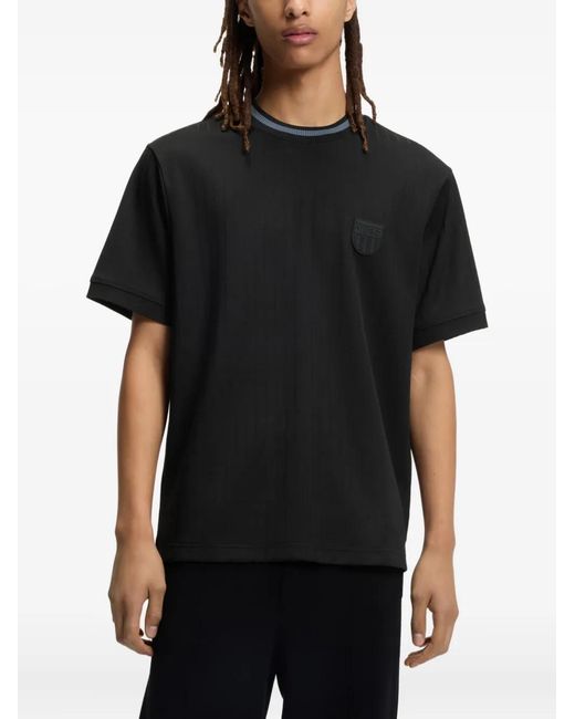HUGO Black Logo-Patch T-Shirt for men