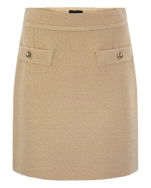 Fay Natural Bouclé Mini Skirt