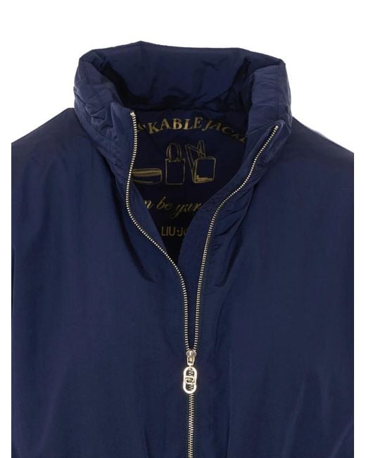 Liu Jo Blue Zip High-Neck Jacket
