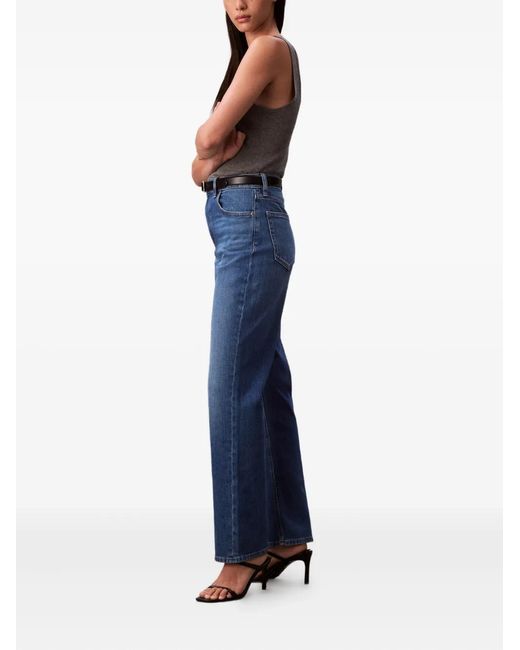 Calvin Klein Blue Logo-Patch Jeans