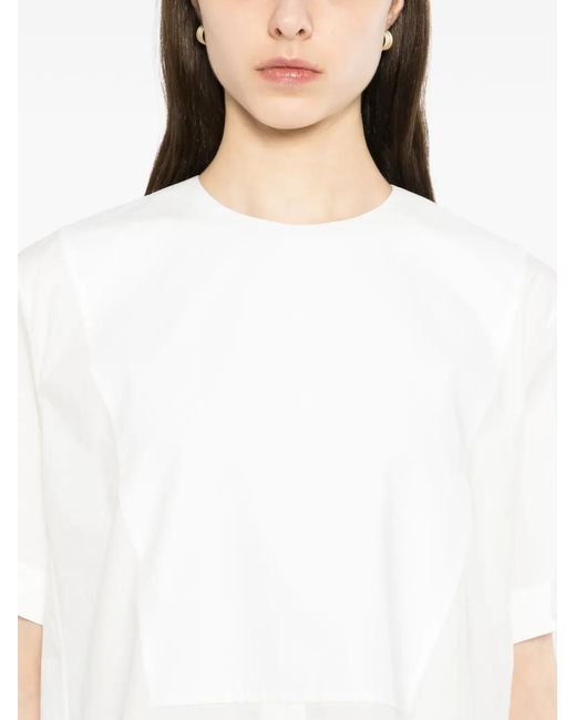 Jil Sander White Cotton Blouse