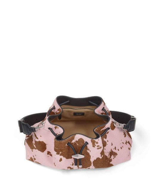 Jimmy Choo Pink Cinch M Cow-print Shoulder Bag