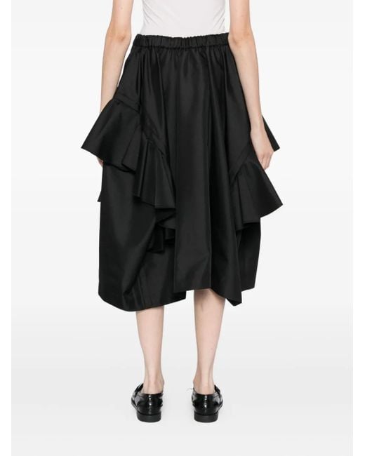 Comme des Garçons Black Ruffled Midi Skirt