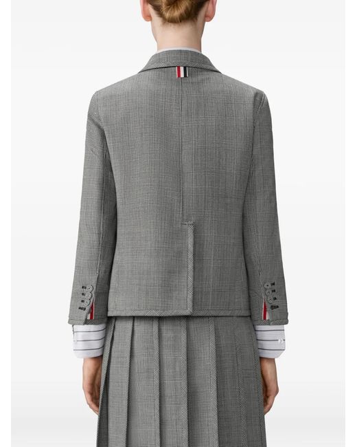 Thom Browne Gray Prince Of Whales Cropped Blazer