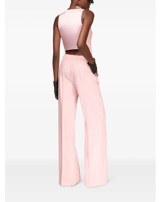 Area Pink Crystal-Embellished Trousers
