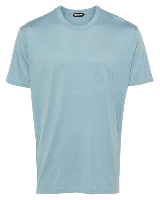 Tom Ford Blue Short-sleeve Lyocell Blend T-shirt for men