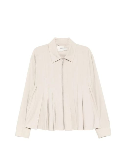 Feng Chen Wang White Veste Plissée À Fermeture Zippée for men