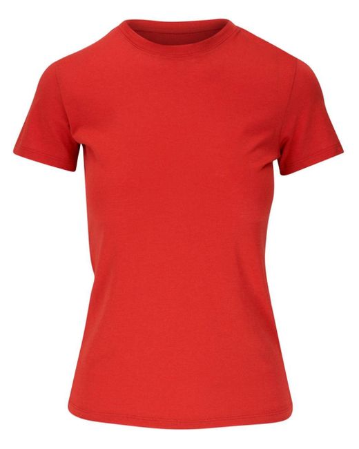 Vince Red Pima-cotton Crew-neck T-shirt